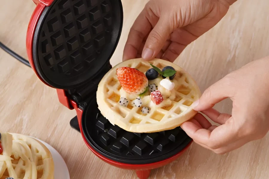 Electric Waffle Press with Non-Stick Surface