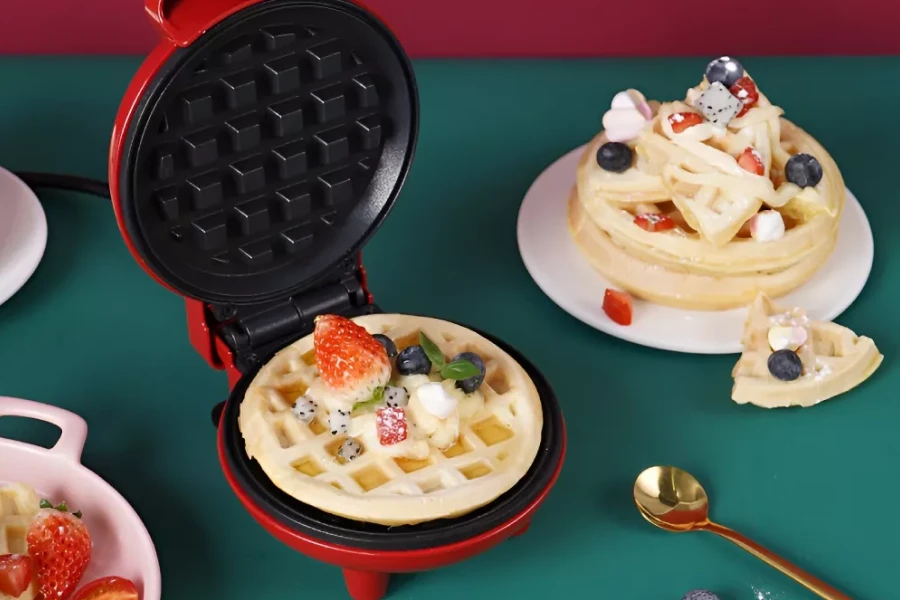 Compact Non-Stick Waffle Iron